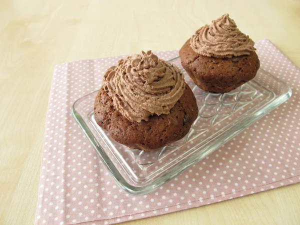 Choklad muffins med topping — Stockfoto