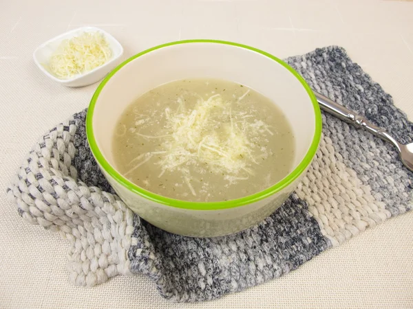 Sopa com queijo e rábano — Fotografia de Stock