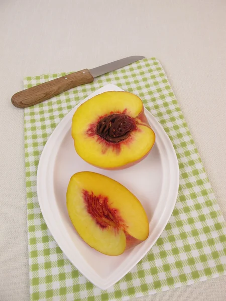 Vruchtenmeel met perzik — Stockfoto