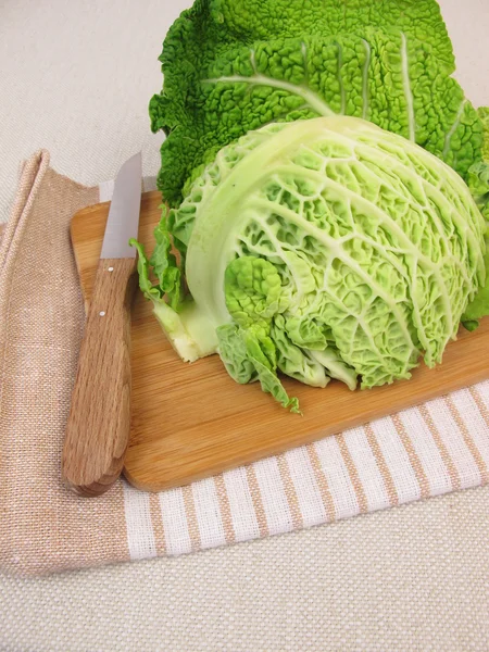 Winter vegetable savoy cabbage — Stock Photo, Image