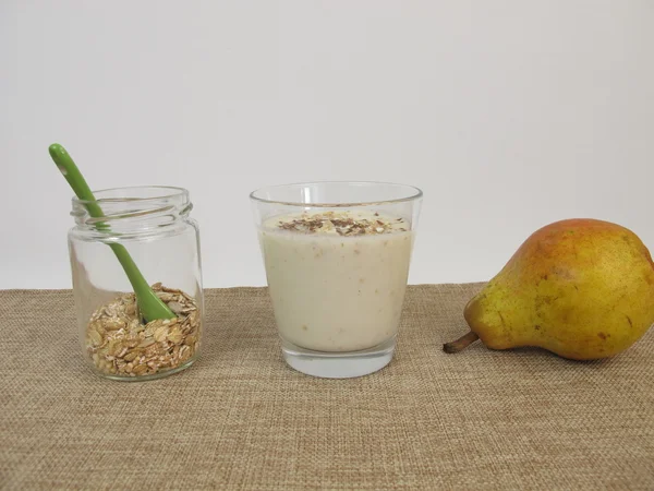 Müsli-Drink mit Leinsamen — Stockfoto