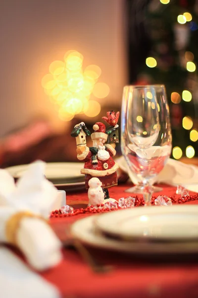 Table set for dinner at christmas — Stock Photo, Image