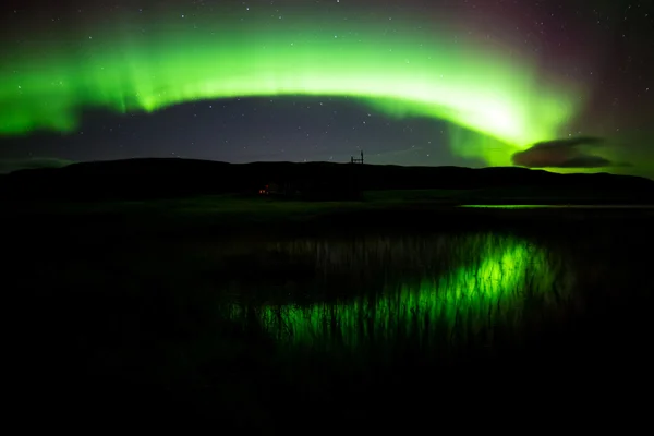 Aurora boreal en el sur de Islandia — Foto de Stock