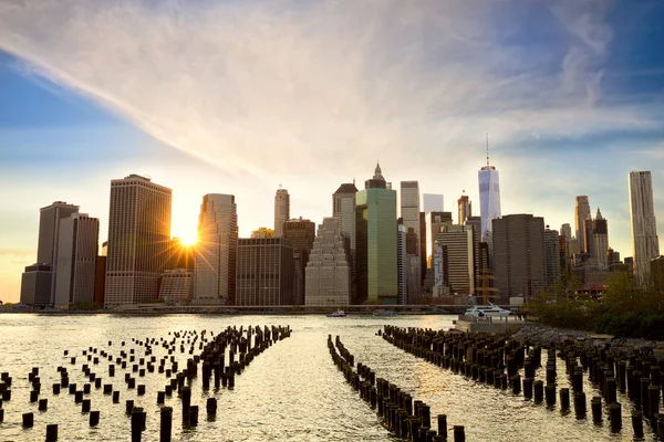 Lower Manhattan al tramonto — Foto Stock