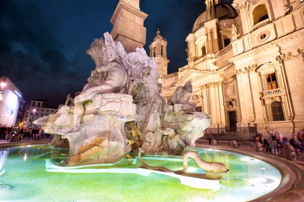 Fontana Fiumi Piazza Navona Roma — Foto Stock