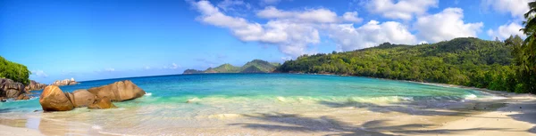 Panorama plajei Seychelles — Fotografie, imagine de stoc