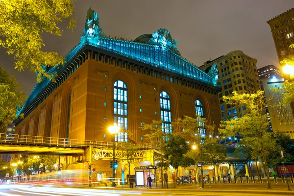 Straße von Chicago bei Nacht — Stockfoto