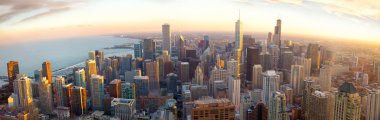 Chicago panorama adlı günbatımı