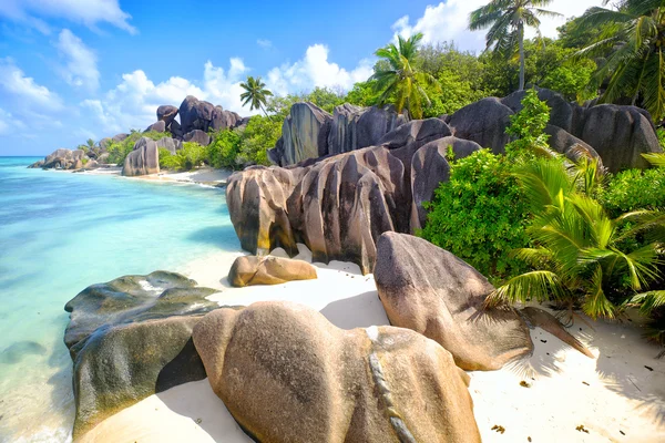 Anse Fonte d 'Argent praia — Fotografia de Stock