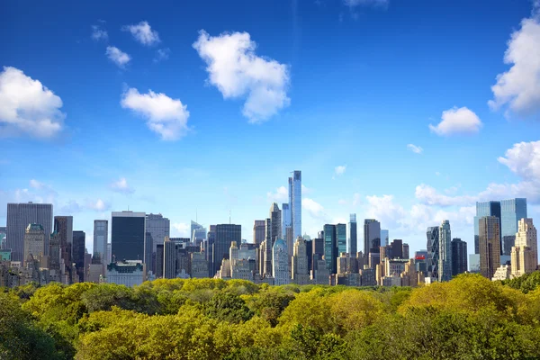 Manhattan met Central Park — Stockfoto