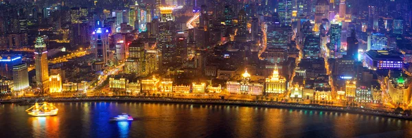 Aerial panoramic view of The Bund — Stock Photo, Image