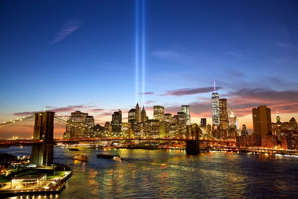 New York in memory of September 11 — Stock Photo, Image