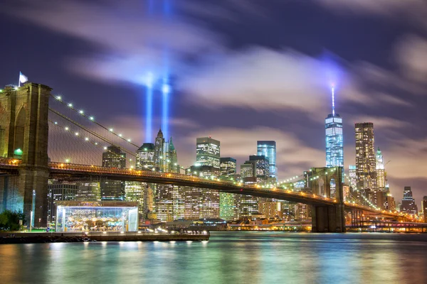 Manhattan em memória de 11 de setembro — Fotografia de Stock