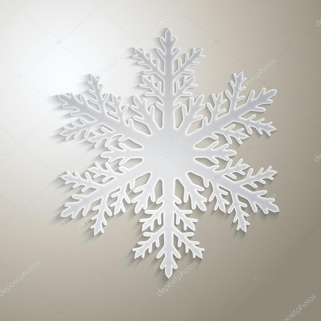 Vector snowflake on grey