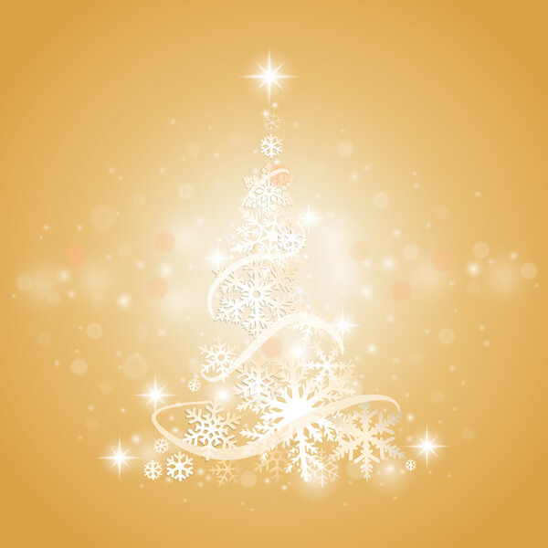 Christmas tree from snowflakes