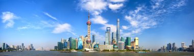 Shanghai skyline panorama clipart