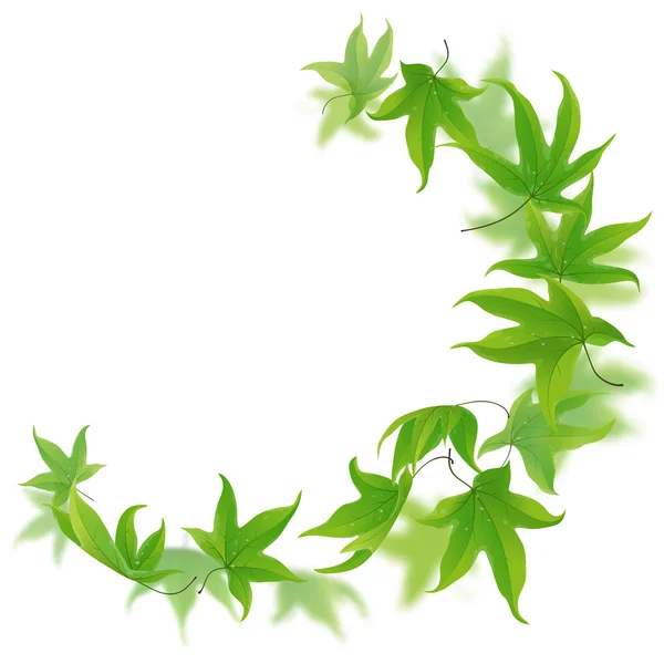 Padající zelené listy — Stockový vektor