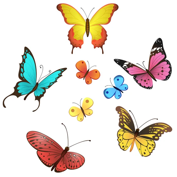 Набор векторных бабочек — стоковый вектор