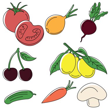 Çeşitli karalamalar kümesi