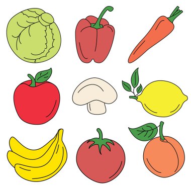 Çeşitli karalamalar kümesi