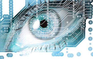 İnsan gözü ve elektronik pano kapanıyor.