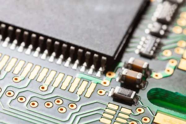 Macro Photography Computer Electronic Circuit Board — Stock Photo, Image