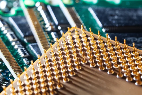 Macro Fotografie Van Een Computer Elektronische Chip Een Microschakeling Close — Stockfoto