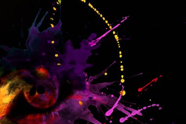 Güzel boyalı suluboya göz ve siyaha boyanmış boya.