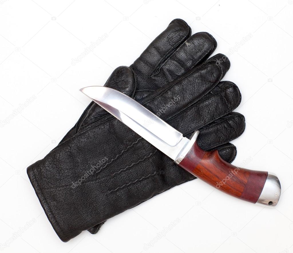 Gloves and knife