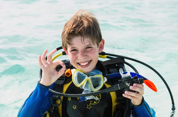 Scuba diver boy — Stock Photo, Image