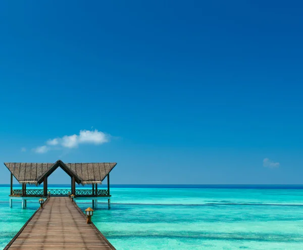 Steiger over de Indische Oceaan Stockfoto