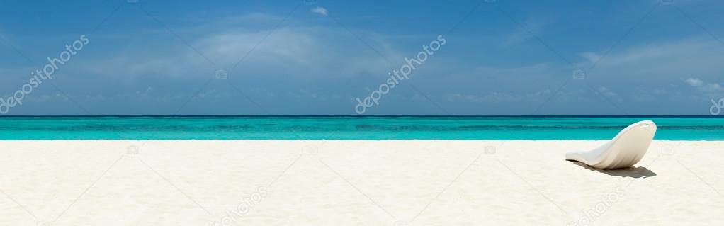 Sunbed on a beautiful tropical beach