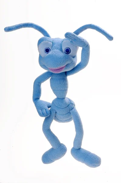蓝色毛绒玩具蚂蚁 图库照片