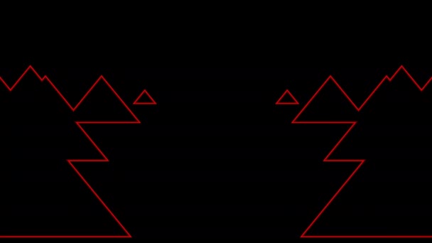Red Light Beams Τρίγωνα Δρόμοι Οδική Αφηρημένη μάσκα βουνά — Αρχείο Βίντεο