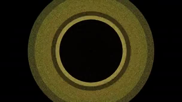 Темно-желтое шумовое поле сходящихся колец — стоковое видео