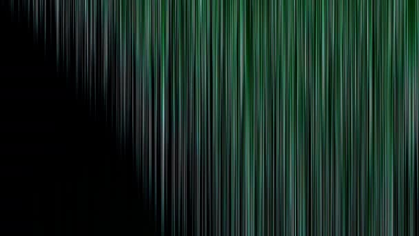 Falling Green Lines of Diagonal Organised Digital Fall Rain Pattern — Stock Video