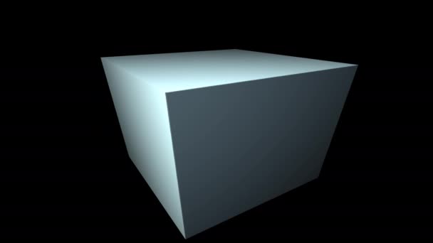 Rotação 3d renderizado cubo caixa de fiação máscara — Vídeo de Stock