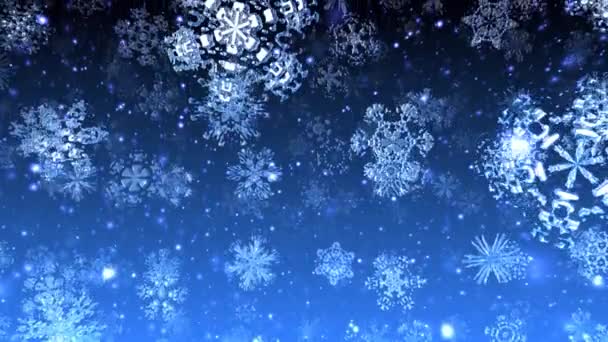 Caída al azar especial único copos de nieve Blizzard nieve invierno Navidad — Vídeos de Stock