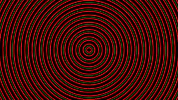 Prvotní barevné kroužky se scvrkávají na jemné černé pozadí — Stock video