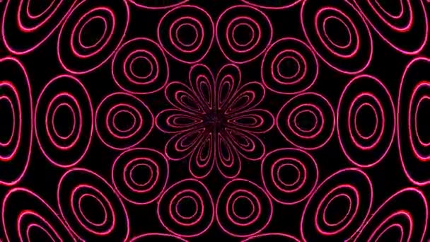 Bloemen Neon Bloemen Pulserende Flora Patroon — Stockvideo