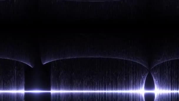 レーザー光のビームが暗闇の中に輝く奇妙な暗い — ストック動画