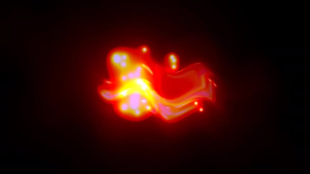 Palla di fuoco astratta palla di fuoco traslucida strana forma incandescente — Video Stock
