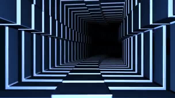 Im Inneren eines Blockkasten-Tunnels, der sich vorwärts bewegt — Stockvideo