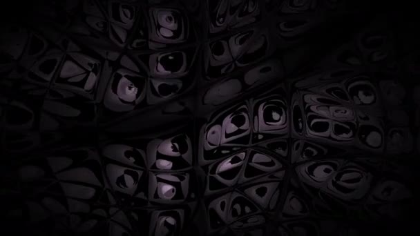 Interieur spiegel reflecties gestrekte gesmolten zwarte donkere zalen — Stockvideo