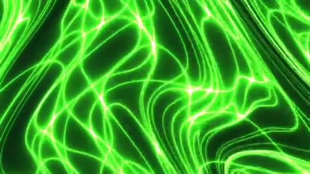 Fils torsadés en fusion Lignes flexion torsadés faisceaux lumineux verts — Video