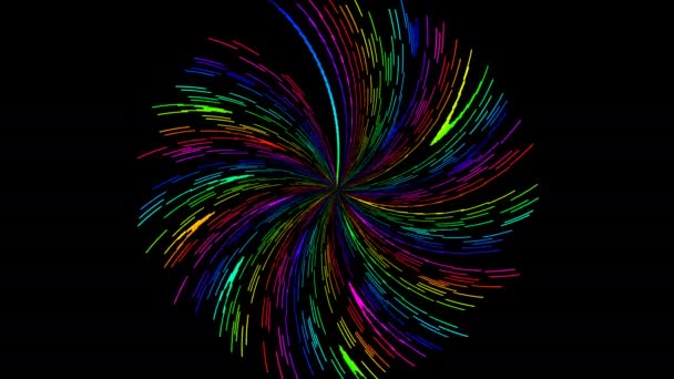 Explotar líneas de arco iris expandir rayas estallar — Vídeos de Stock