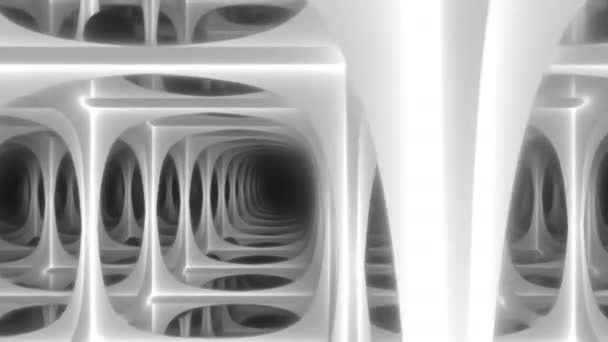 Ändlösa spegelrum Kalejdoskopiska lådor för evigt — Stockvideo