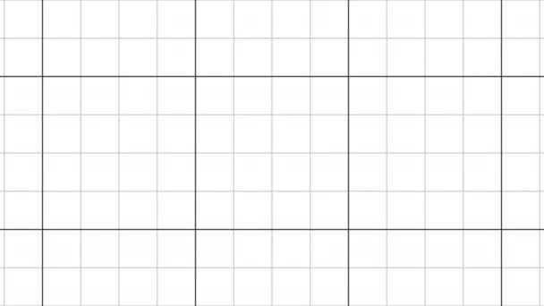 Verplaatsen van vier segment Grid Graph Paper Lines Quarters — Stockvideo