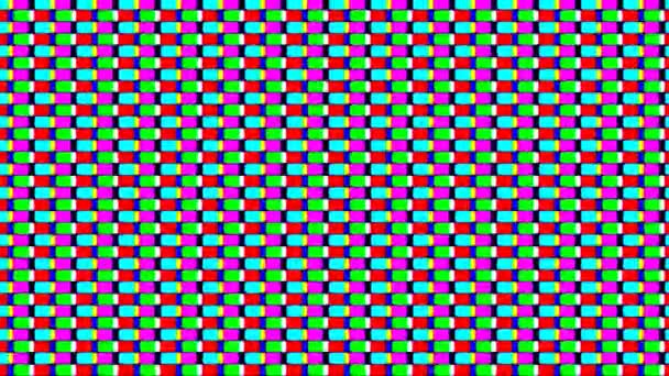 Grid rechthoeken bewegende staven Additieve kleuren Rgb Compressie Codering — Stockvideo