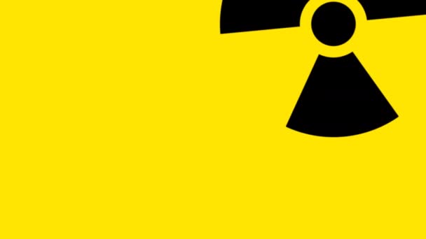 Κίνδυνος περιστροφής Προειδοποίηση πυρηνικής ακτινοβολίας — Αρχείο Βίντεο